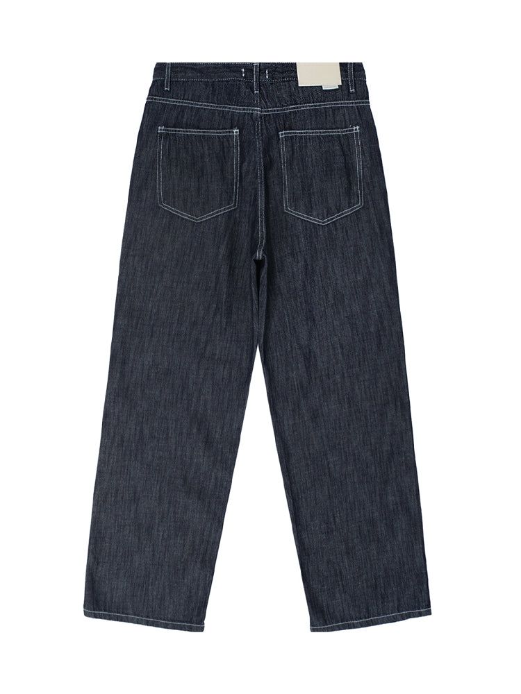 M204 LINEN WIDE DENIM PANTS_DEEP BLUE