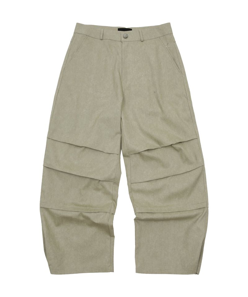  Dual-Tuck String Pants Beige