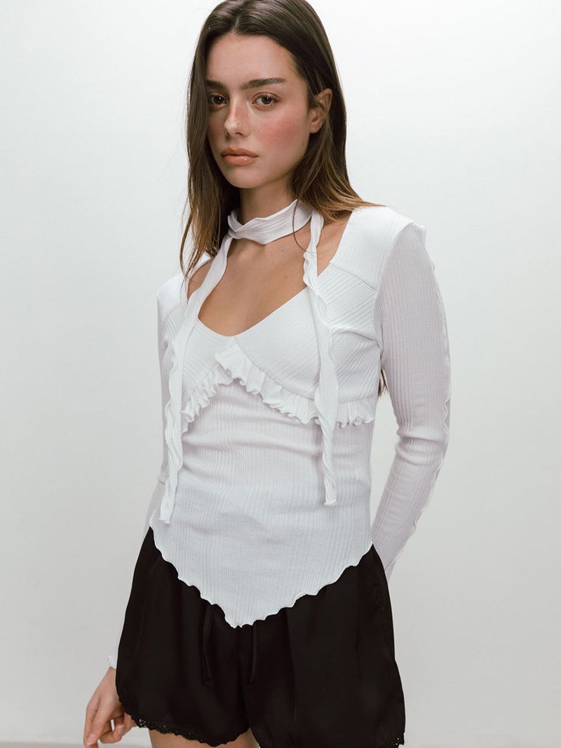 WAVE TIE T-SHIRT / WHITE