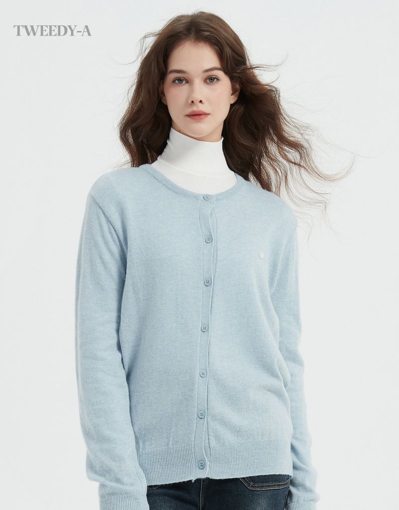 Basic Cashmere Mixed Round Cardigan 6 Colors