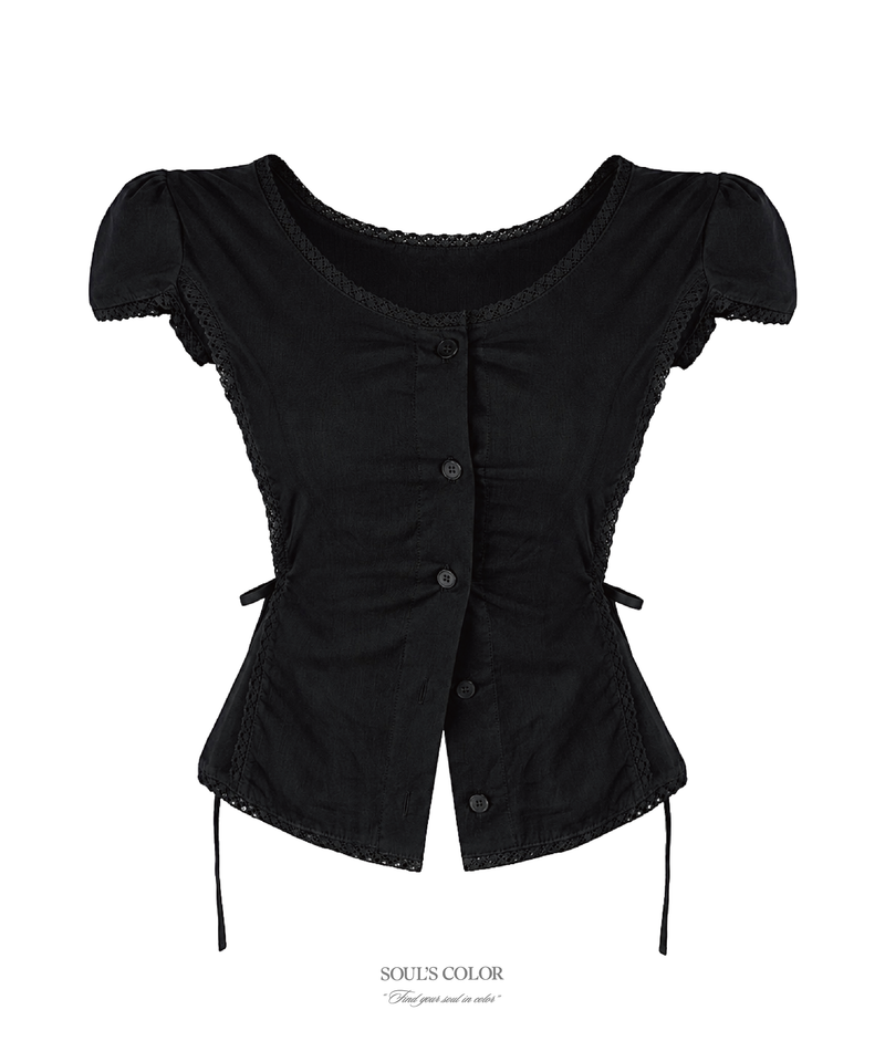 SOUL'S COLOR(ソウルズカラー)の「Amelie Side Ribbon Lace Blouse (3color)(Tops)」