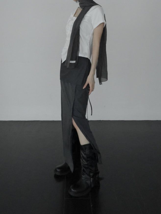 Lear Square Shirring Blouse