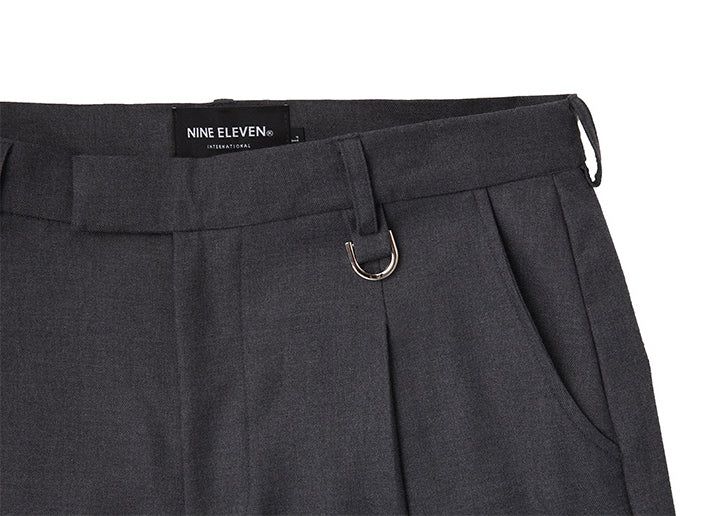 Belted wide slacks