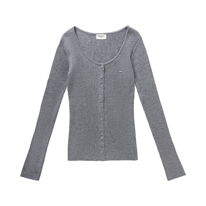 SLIM KNIT CARDIGAN (DEEP GRAY)