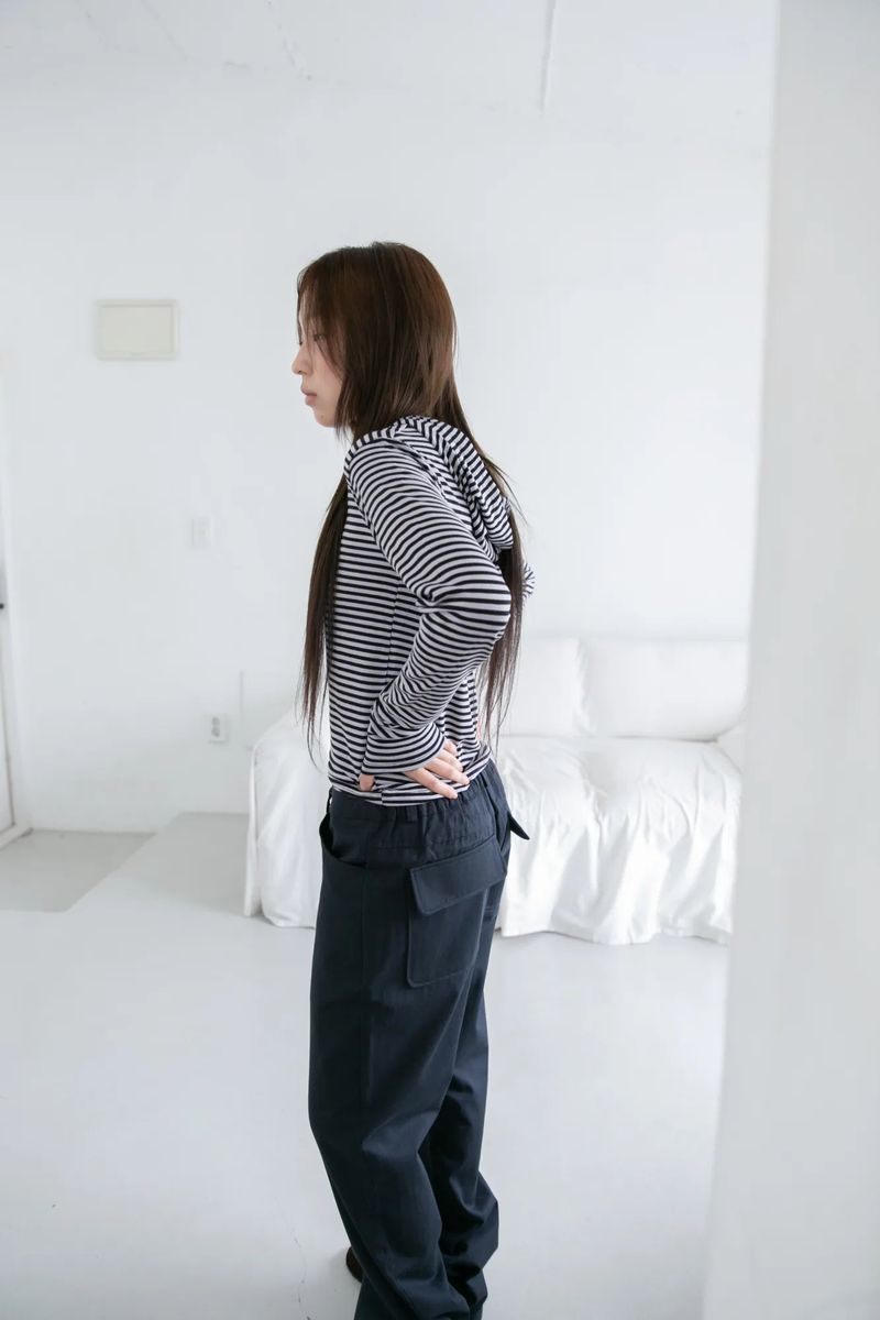 stripe regular hood top(2colors)