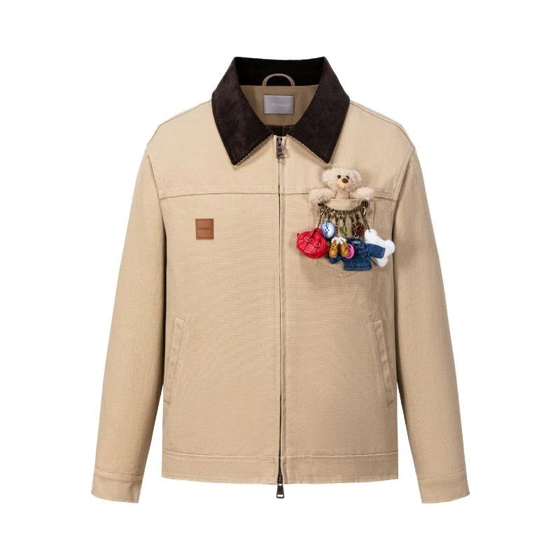 13DE MARZO Tailor Bear Hanger Cargo Jacket Khaki