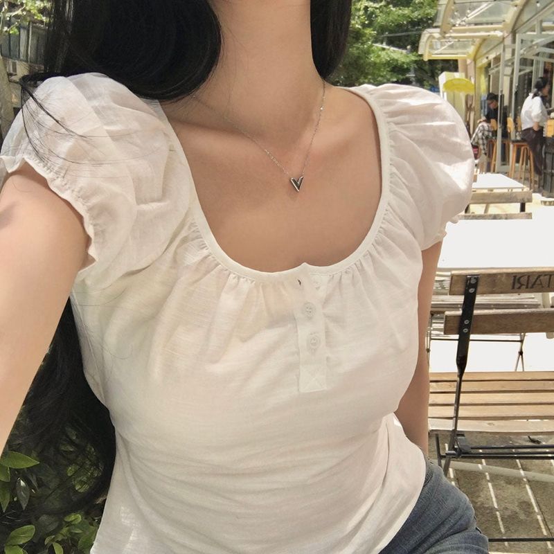 [MADE] Brie, short-sleeved balloon puff blouse