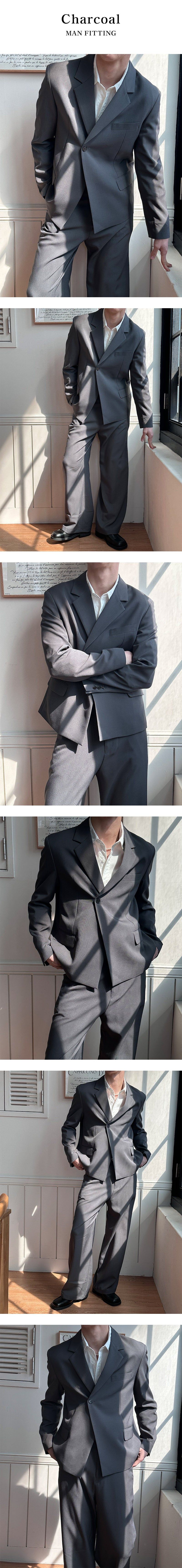 [Unisex] Clear semi wide slacks(2color)