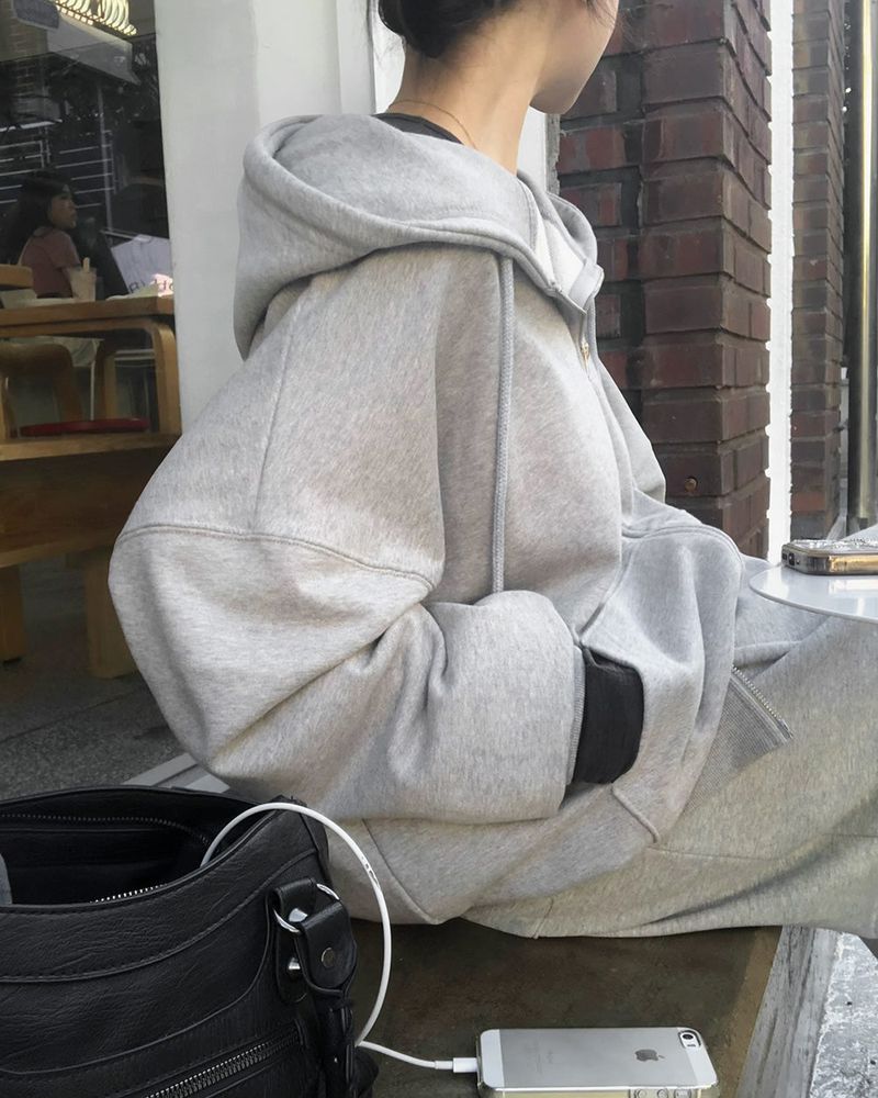 Code Oversized 2-Way Zip-Up Hoodie