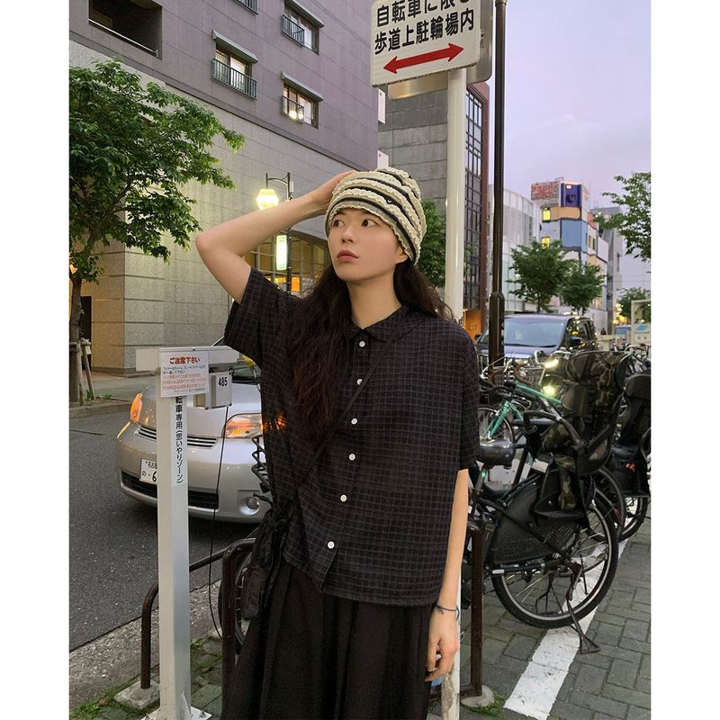 mirinaero(ミリネロ)の「Onday check shirt(Skirts)」