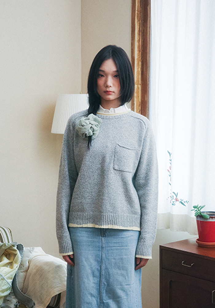 Heisan(ハイサン)の「Dusty Wool Knit Pullover Dusty Grey(Tops)」