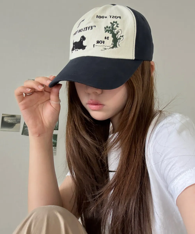 Eyes On You Ball Cap - Ivory / Dark Navy