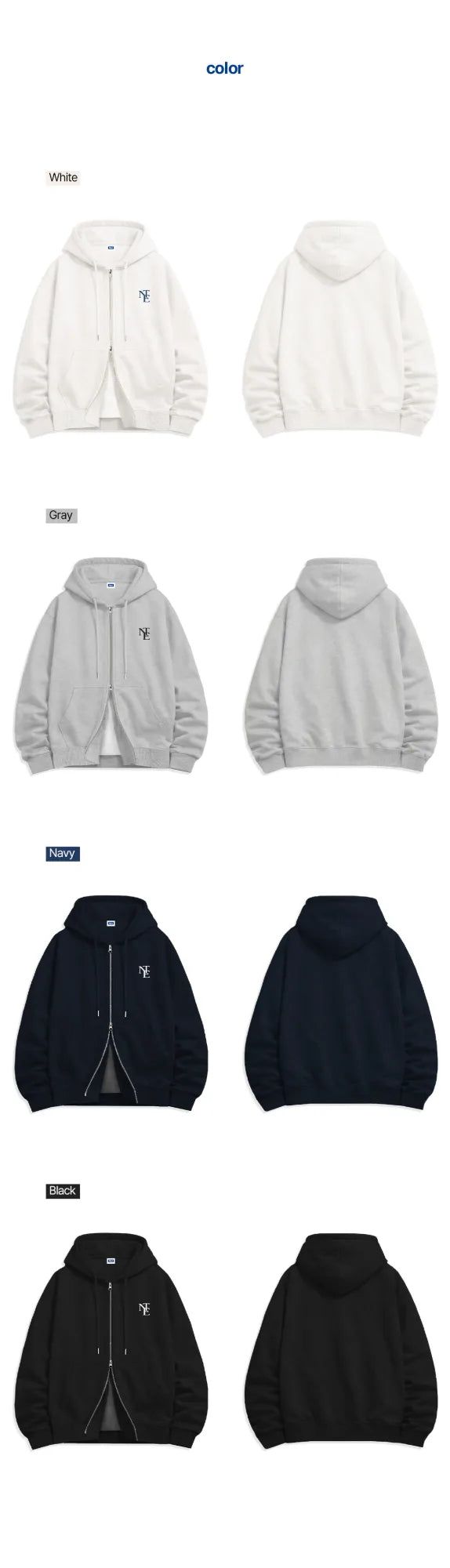 NTE mini monogram 2-way zip-up (4color)