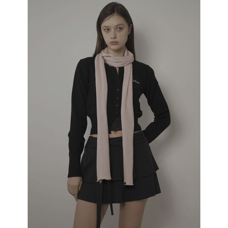 STITCH SLIM MUFFLER-PINK