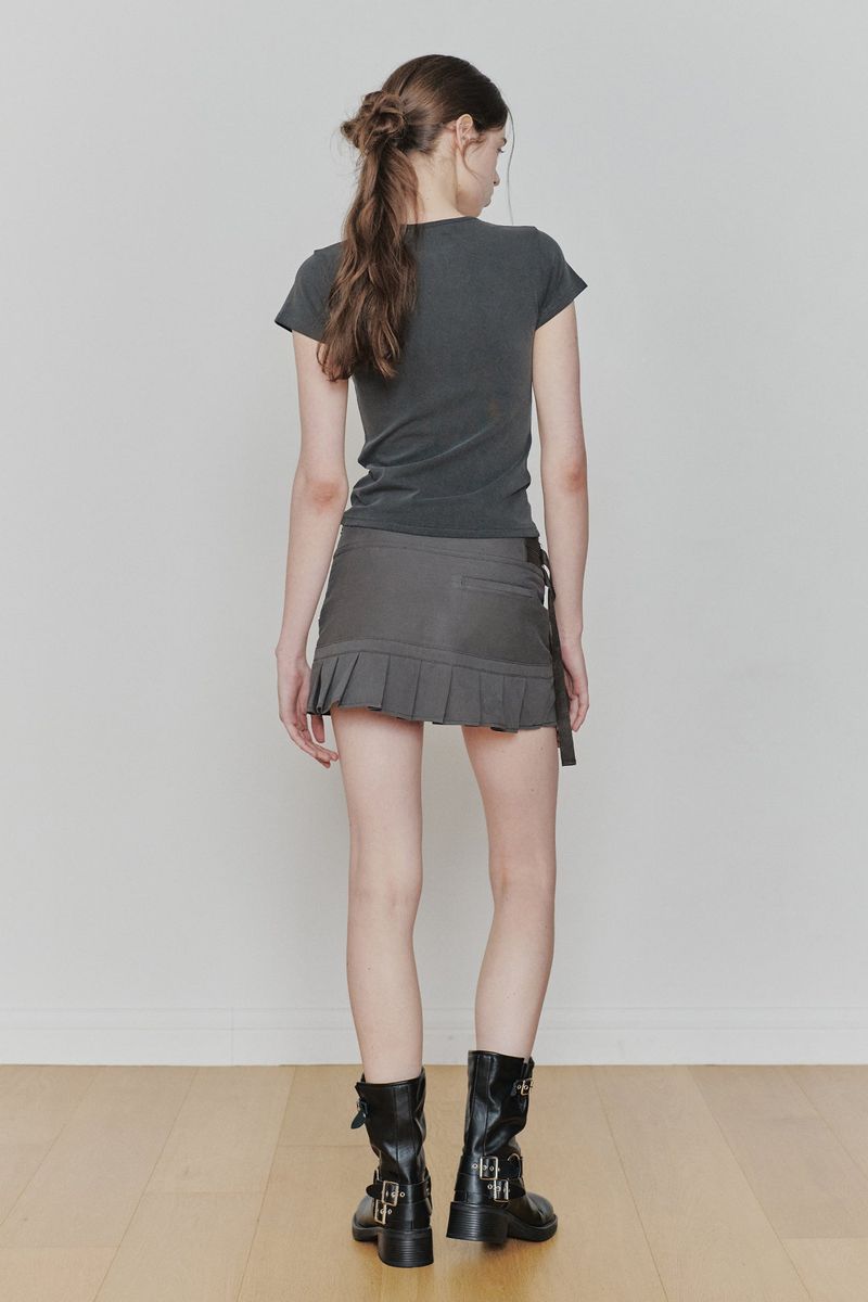 RUE BELTED MINI SKIRT khaki