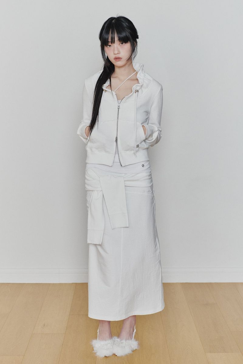 BLOOM ZIP-UP JACKET white