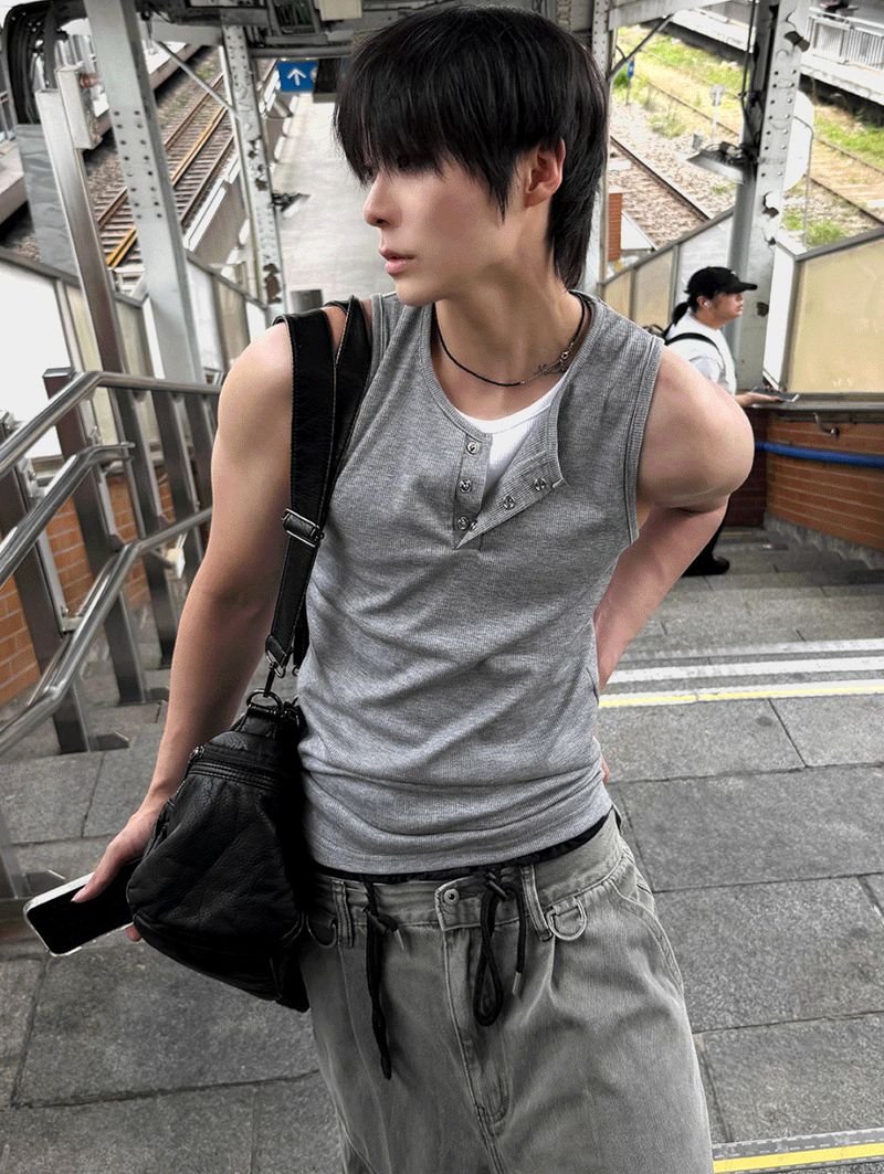 Pinter Aesthetic Raw Denim Keyring Cargo Pants