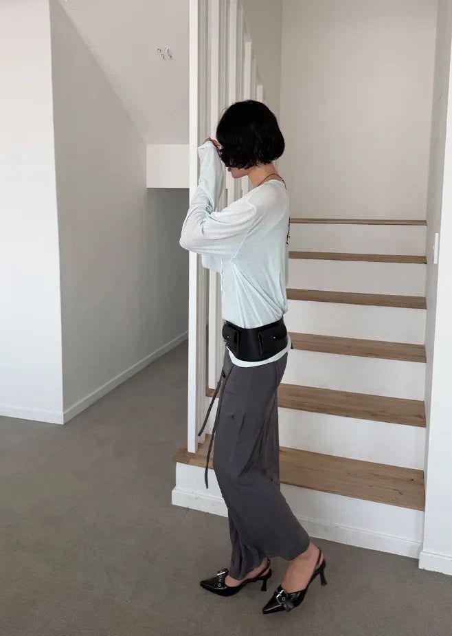 DRAPE STRAP MAXI SKIRT
