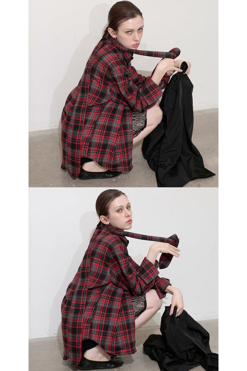 SOFT FLANNEL TIE SHIRT_RED