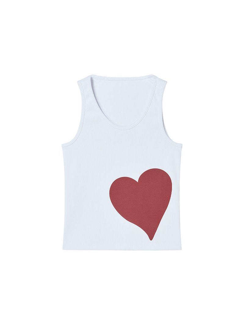 HEART SLEEVELESS WHITE