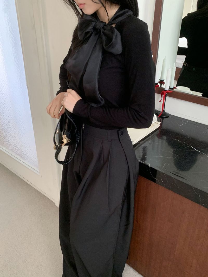 Tilly Tie Scarf Long Sleeve Top