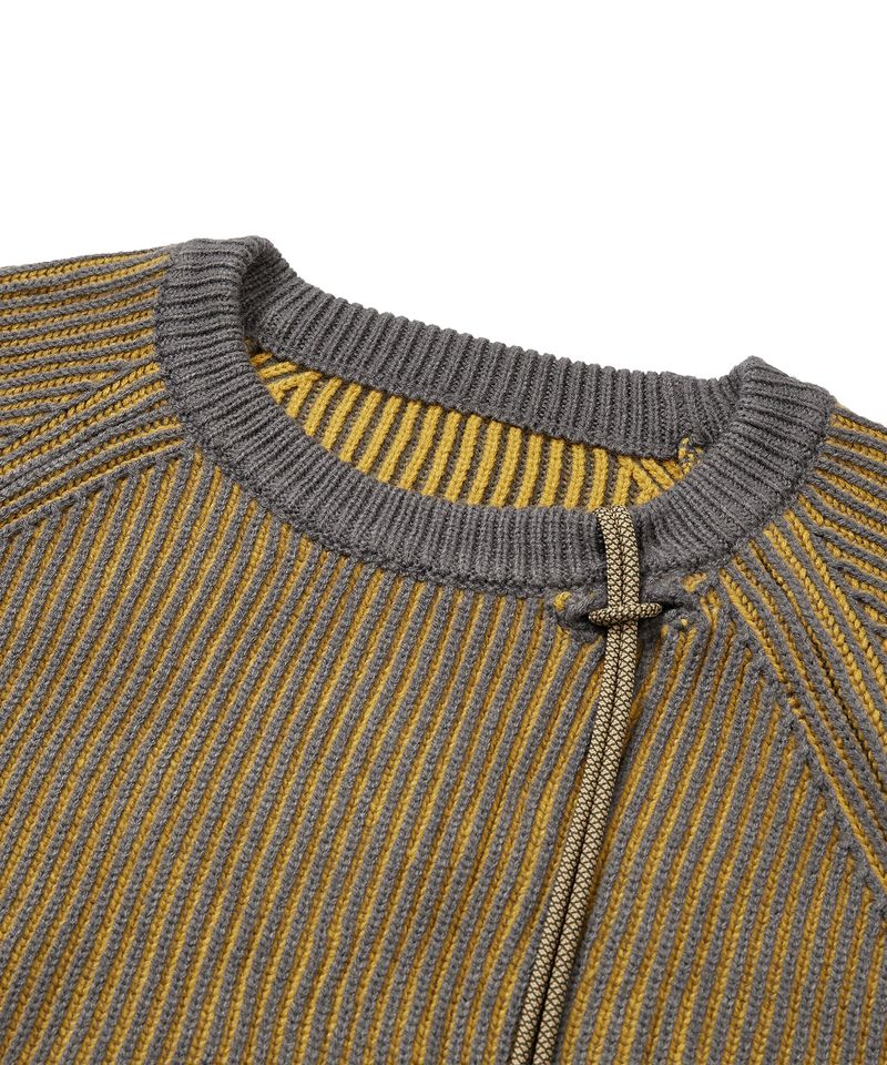 dublin reversible loose fit raglan knit yellow grey