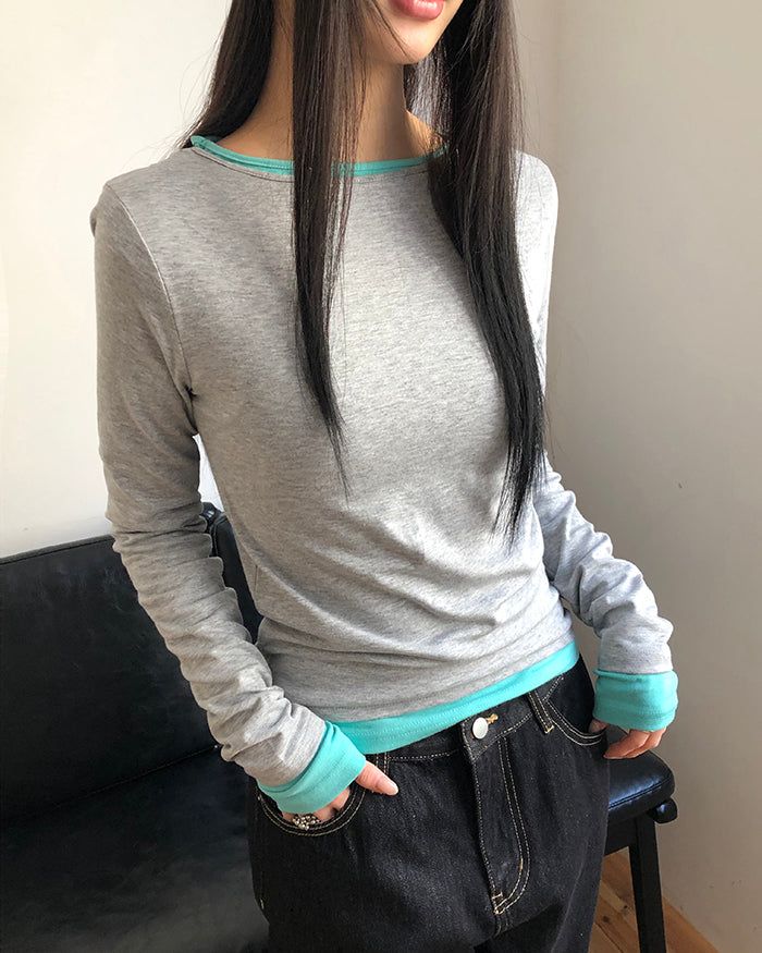 デニ スリムフィット ベーシック プレーン Tシャツ (5 Colors)
