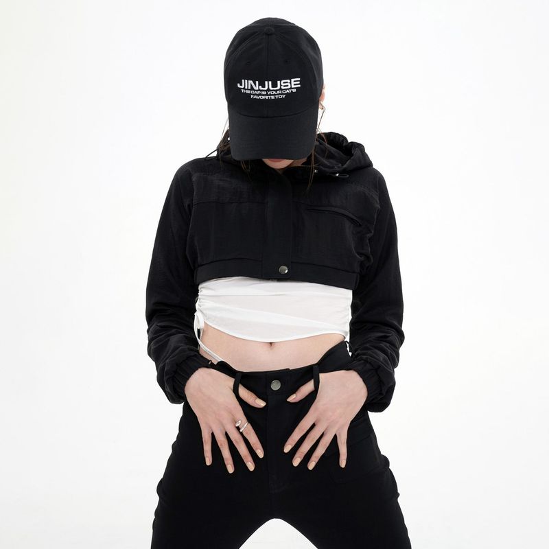 DETAIL HOODED BOLERO(BLACK)