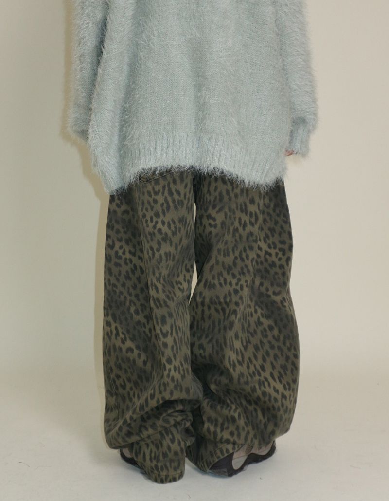 (Leopard Item) Kiya leopard printed balloon-fit wide pants