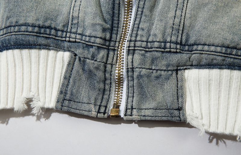 LMN Cube Damage Line Denim Zip-Up (2 colors)
