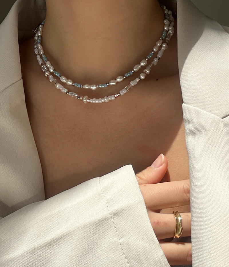Vazzle(ヴァズル)の「【MADE】Snowflake - Waterproof Glass Beads Necklace(Accessories)」