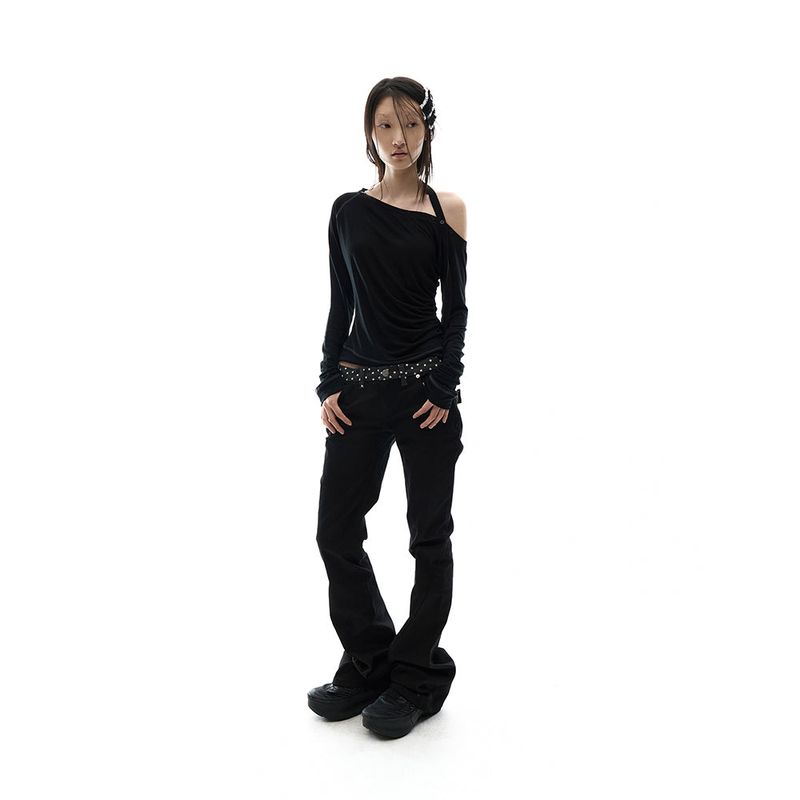 ojos（オホス）の「Star Trim Bootcut Trousers / Black（Pants）」
