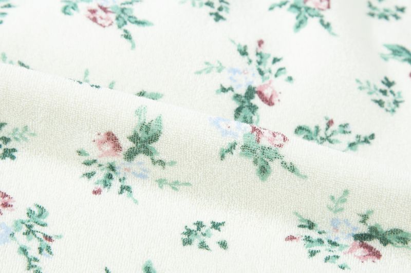 floral terry anorak cream