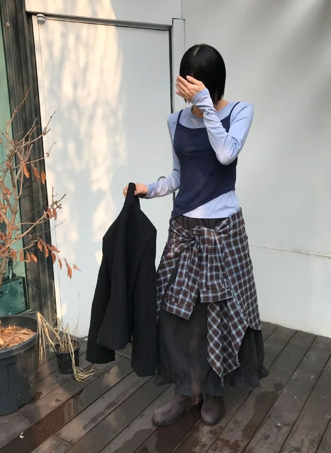 BLOOM CURVE FRILL SKIRT
