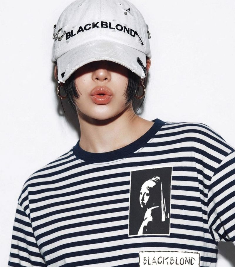 BBD Anxiety Multi Patch Stripe Long T-Shirt (Navy&Sand)