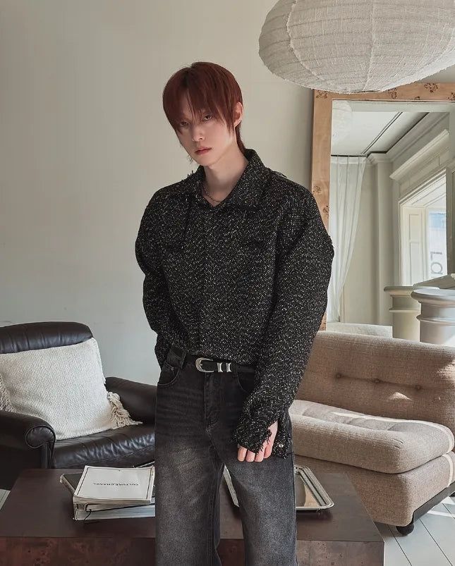 Ronent Tweed Wool Shirt Jacket