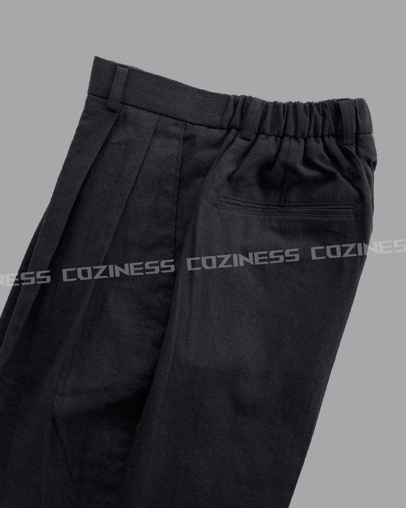 ECT linen belt wide slacks (4 colors)