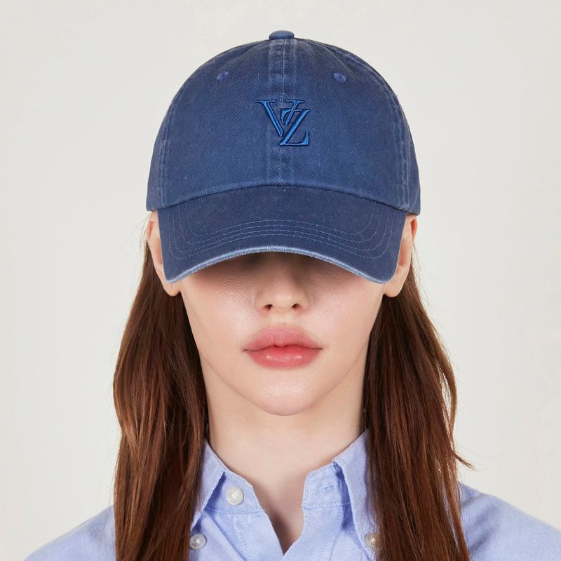 [VARZAR] 3D Monogram Pigment Over Fit Ball Cap Blue