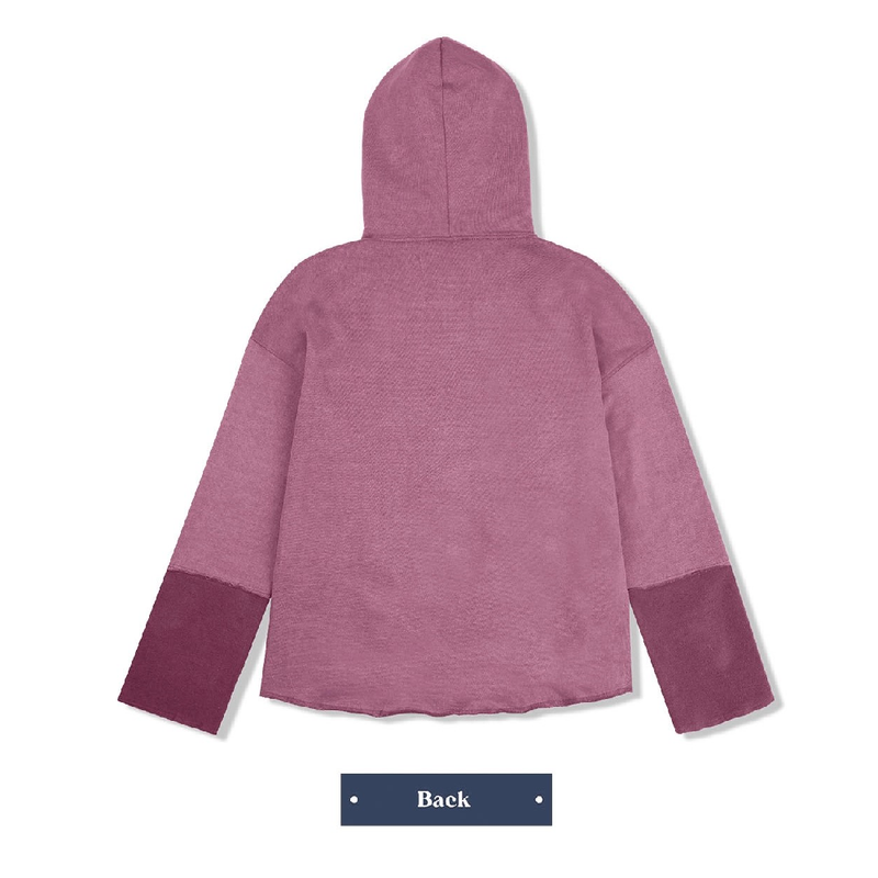 PIGMENT CUTTED HOODIE_REDDISH PURPLE