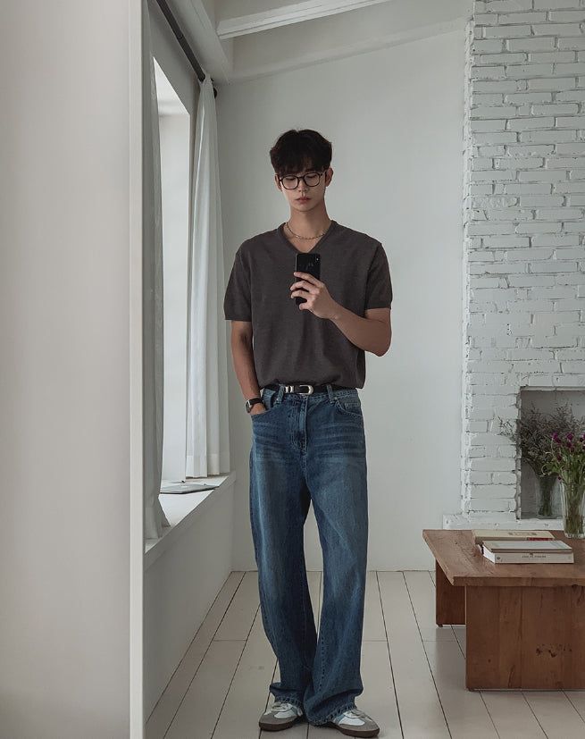 Sky Washed Wide Denim