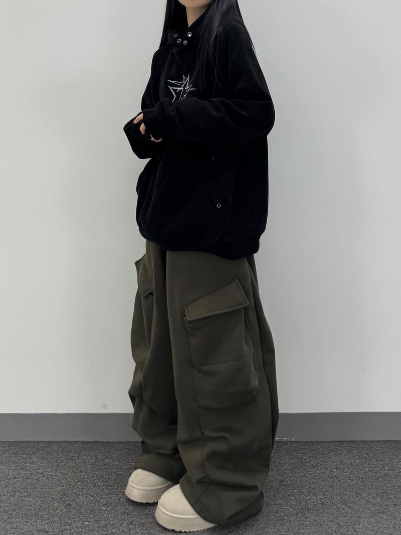 rib fleece sweat pants
