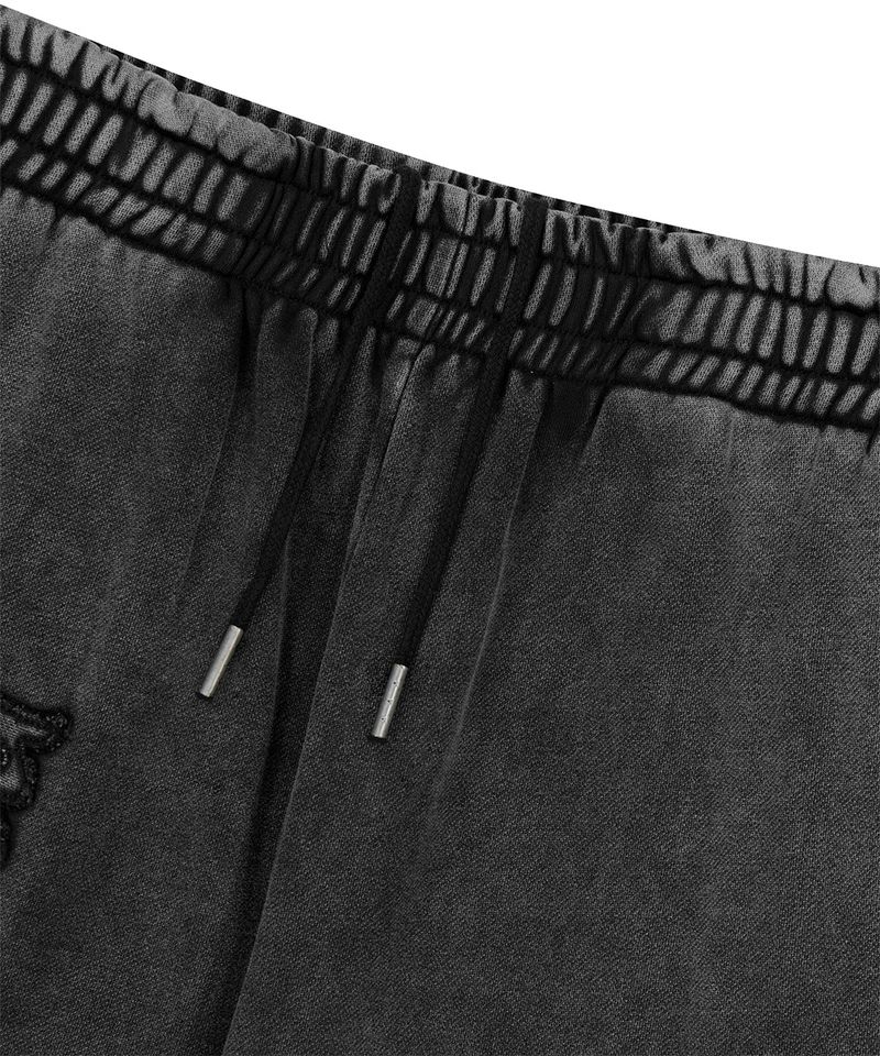 WASHED CUT OFF APPLIQUE SWEAT PANT
