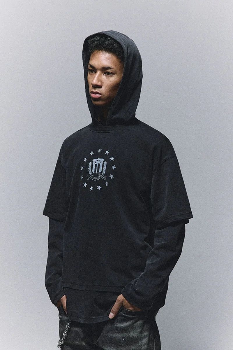ANTIDOTE（アンチドート）の「Layered Look Washed Graphic Hoodie（Tops）」