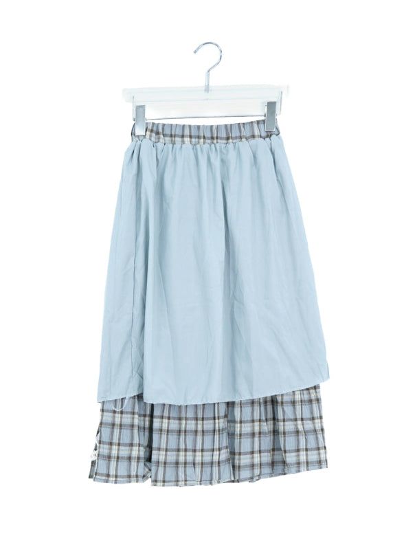 Noelle Vintage Check Banding Long Skirt