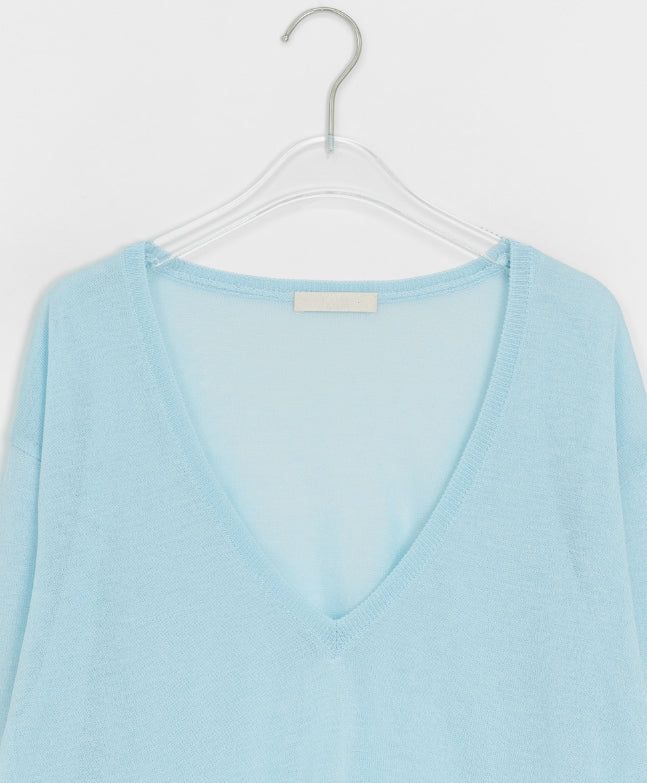 Otsuri Loose-Fit Summer Deep V-Neck Knit