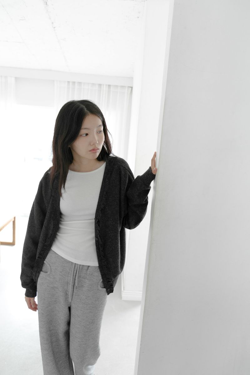 frill melange cardigan(3colors)