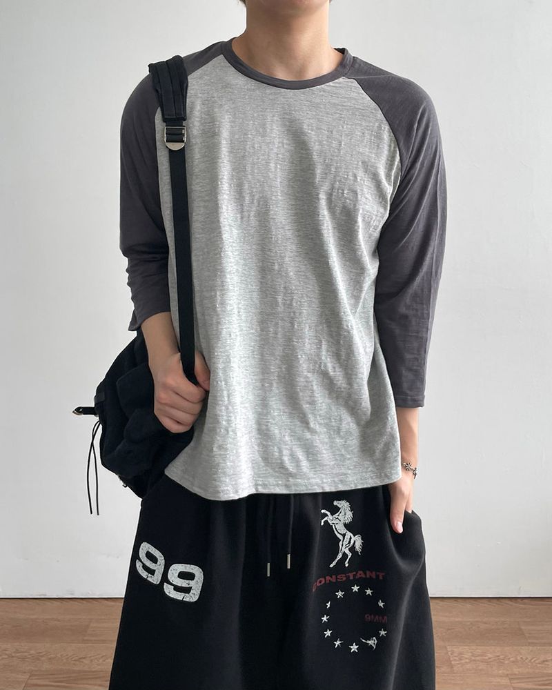 Pitch Slub Three Quarter Sleeve T