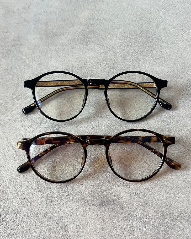 leopard-leopard horn-rimmed glasses