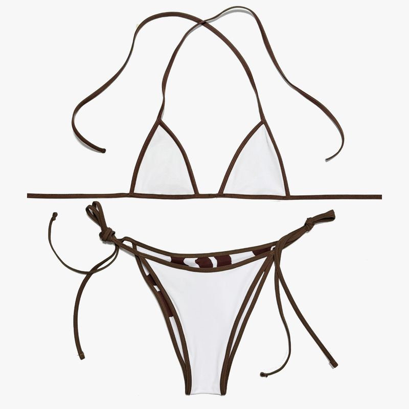 Zoe triangle bikini - mocha splash [micro]