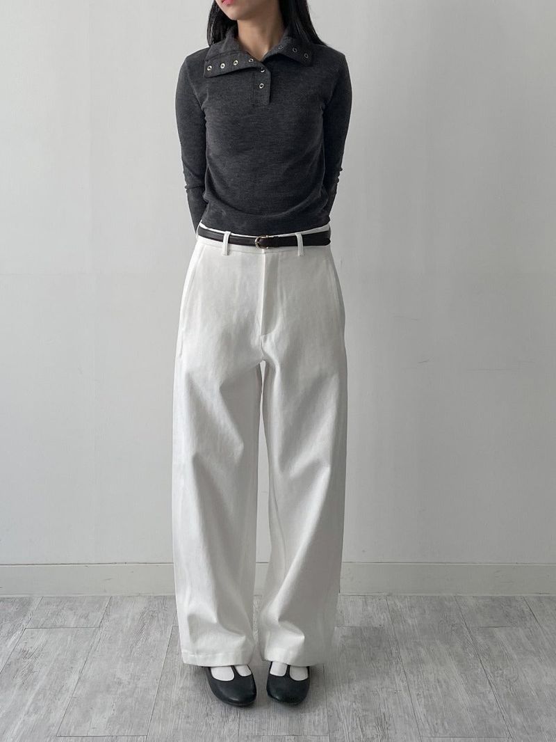Rivet High Neck Slim Fit T-Shirt